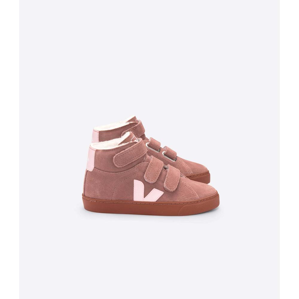 Veja ESPLAR MID FURED SUEDE Hoog Kinderen Roze | BE 688QMA